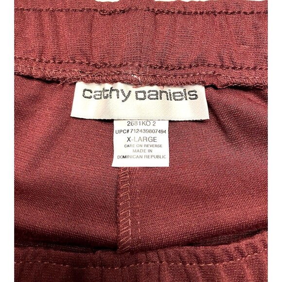 Cathy Daniels Womens Burgundy Pull On Dress Pant Size XL NWT - Picture 2 of 7